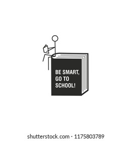 Library, reading. Template for logo