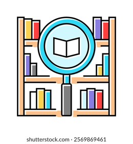 library research college teacher color icon vector. library research college teacher sign. isolated symbol illustration