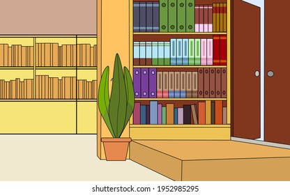 vector de diseño de sala de biblioteca