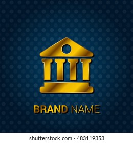 Library Royal Golden & Blue Metallic Premium Corporate Logo / Icon
