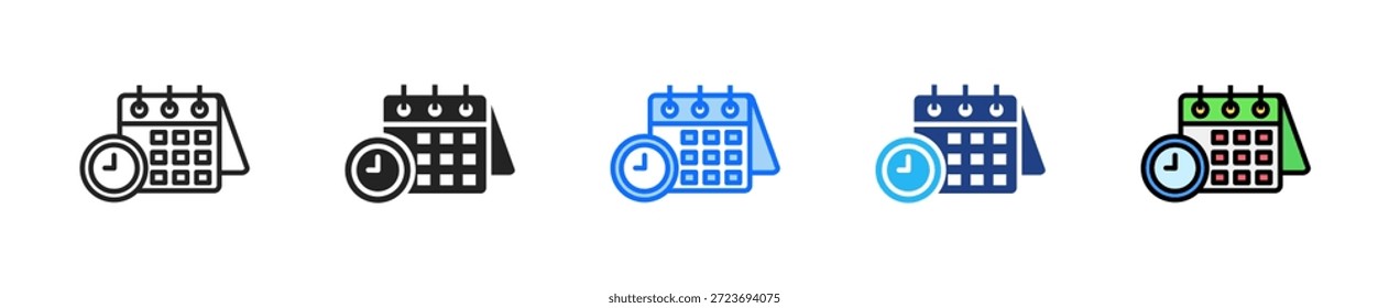 Ícone de Agenda de Biblioteca Definir Coleção de Vários Estilos