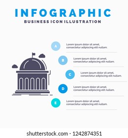 Library, school, education, learning, university Infographics Template for Website and Presentation. GLyph Gray icon with Blue infographic style vector illustration.