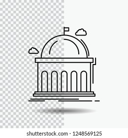 Library, school, education, learning, university Line Icon on Transparent Background. Black Icon Vector Illustration