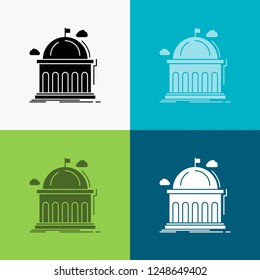 Library, school, education, learning, university Icon Over Various Background. glyph style design, designed for web and app. Eps 10 vector illustration