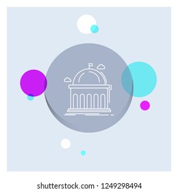 Library, school, education, learning, university White Line Icon colorful Circle Background