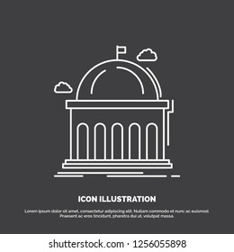 Library, school, education, learning, university Icon. Line vector symbol for UI and UX, website or mobile application