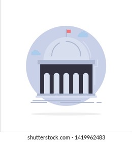 Library, school, education, learning, university Flat Color Icon Vector