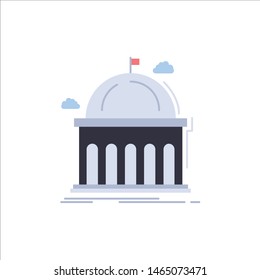 Library, school, education, learning, university Flat Color Icon Vector. Vector Icon Template background