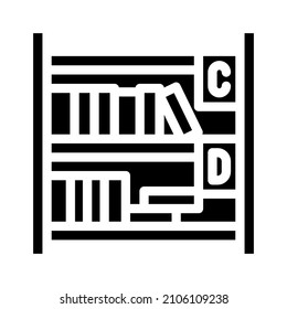 library school glyph icon vector. library school sign. isolated contour symbol black illustration