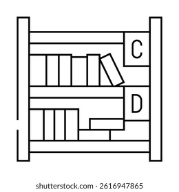 library school line icon vector. library school sign. isolated contour symbol black illustration