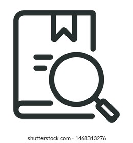 library search - minimal line web icon. simple vector illustration. concept for infographic, website or app.
