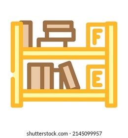 vector de icono de color de la estantería de biblioteca. signo del estante de biblioteca. ilustración de símbolo aislado