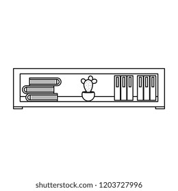 library shelf isolated icon