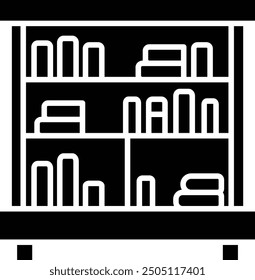 Library Shelf solid glyph vector illustration