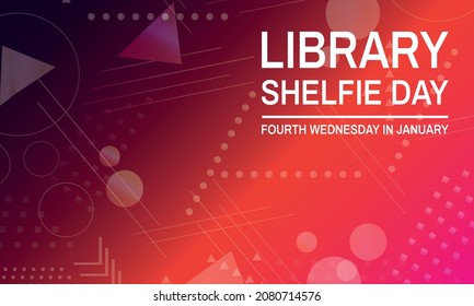 Library Shelfie Day  . Design suitable for greeting card poster and banner