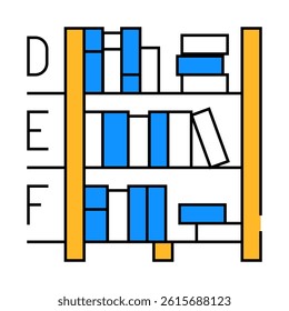 library shelves line icon vector. library shelves sign. isolated symbol illustration