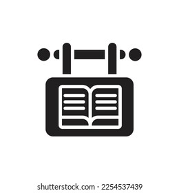 Ilustración de vectores de iconos con signo de biblioteca