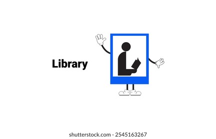 
Library sign graphic vector illustration with cartoon characters. Graphic design is suitable for children's education, story books, or traffic safety materials. vector illustration