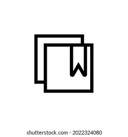 Library. Sign icon for collection or book. Button for application. Simple and isolated style on a blank background. Colors can be edited.