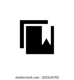 Library. Sign icon for collection or book. Button for application. Simple and isolated style on a blank background. Colors can be edited.