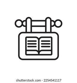 Library Sign Outline Icon Vector Illustration