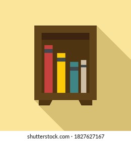 Icono del cuadro de la calle de la biblioteca. Ilustración plana del icono vectorial de caja de la calle de la biblioteca para el diseño web