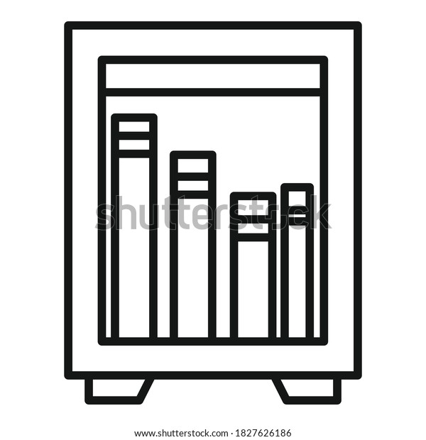 Library street box\
icon. Outline library street box vector icon for web design\
isolated on white\
background
