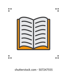 Library symbol. Book line icon, filled outline vector sign, linear pictogram isolated on white. logo illustration