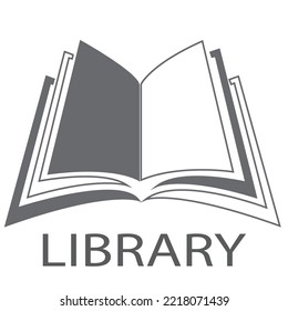 Biblioteca. Plantilla para el logotipo. libro en blanco y negro