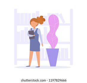 Library Vector. Cartoon. Isolated art on white background. Flat