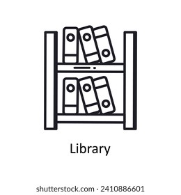 Dibujo de diseño del doodle de esquema relleno del vector de biblioteca. Símbolo del archivo EPS 10 de fondo blanco