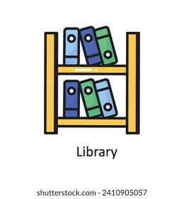 Library vector filled outline doodle Design illustration. Symbol on White background EPS 10 File