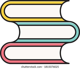 library vector flat color icon 