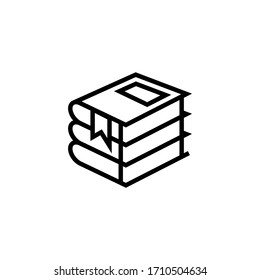 Library vector icon in linear, outline icon isolated on white background