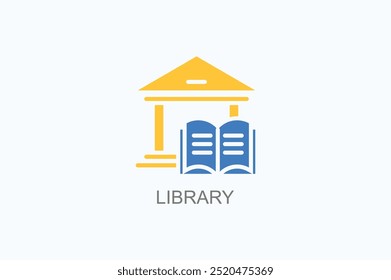 Icono de Vector de Biblioteca o ilustración de logotipo