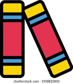icono de color de línea vector de biblioteca