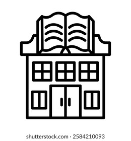 Library Vector Line Icon Design