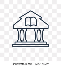 Library vector outline icon isolated on transparent background, high quality linear Library transparency concept can be used web and mobile