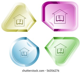Library. Vector sticker.