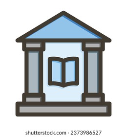 Library Vector Thick Line Filled Colors Icon For Personal And Commercial Use.
