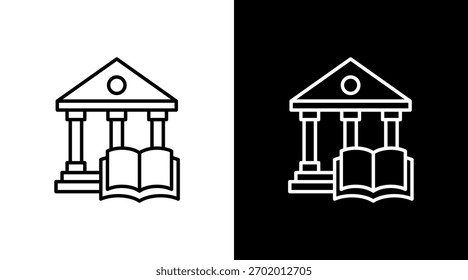 Library White Icon Set Design
