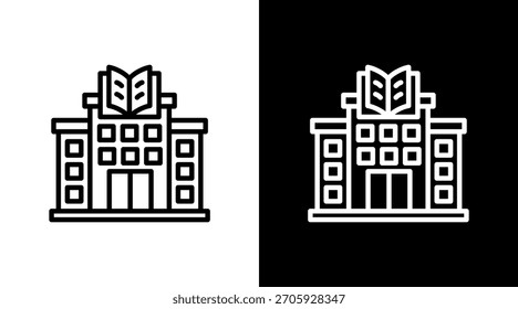Diseño de conjunto de iconos blancos de Biblioteca