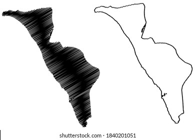 Libreville City (Gabonese Republic, Gabon, Estuaire Province) map vector illustration, scribble sketch City of Libreville map