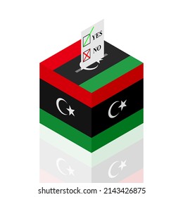 urna de votación libia. ilustración vectorial