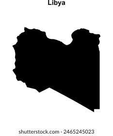 Libya blank outline map design
