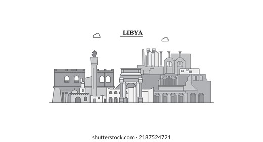 Esquina de la ciudad de Libia ilustraciones vectoriales aisladas, íconos