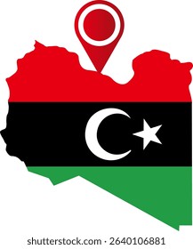 Libya country map location icon