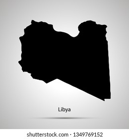 Libya country map, simple black silhouette