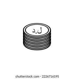 Libya Currency Symbol, Libyan Dinar Icon, LYD Sign. Vector Illustration