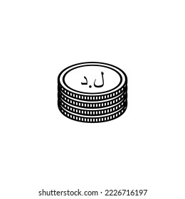 Libya Currency Symbol, Libyan Dinar Icon, LYD Sign. Vector Illustration